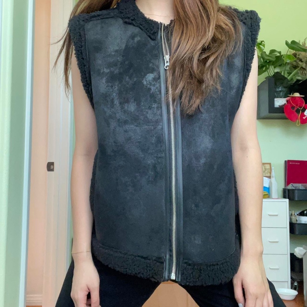 Teddy Faux Leather Vest